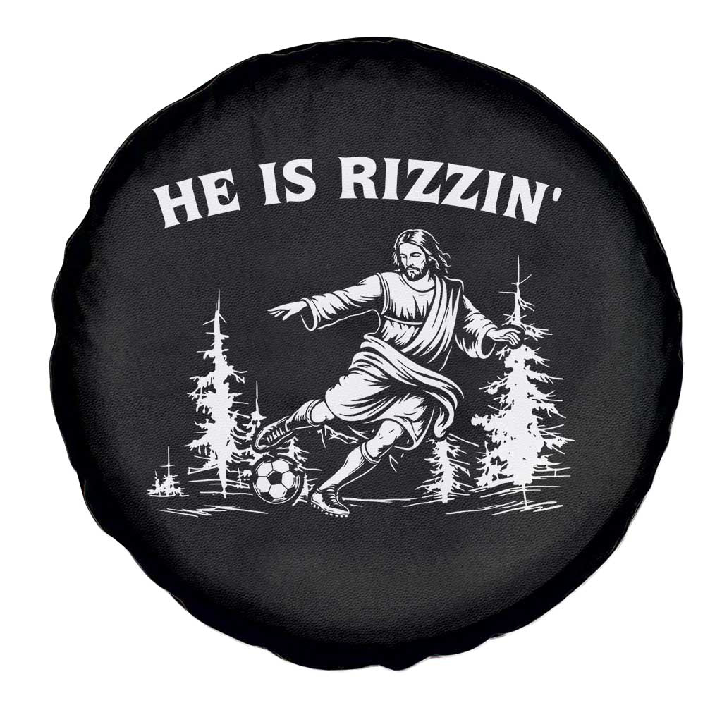 He Is Rizzin Spare Tire Cover Christian Soccer Funny Gift For Believers TS12 Print Your Wear
