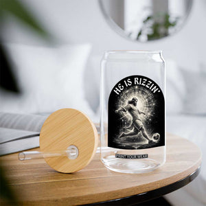 He Is Rizzin Glass Can Funny Christian Faith Soccer Player Gift TS12 Print Your Wear