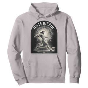 He Is Rizzin Hoodie Funny Christian Faith Soccer Player Gift TS12 Ice Gray Print Your Wear