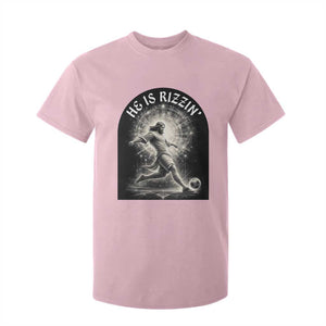 He Is Rizzin T Shirt For Kid Funny Christian Faith Soccer Player Gift TS12 Light Pink Print Your Wear