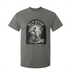 He Is Rizzin T Shirt For Kid Funny Christian Faith Soccer Player Gift TS12 Military Green Print Your Wear