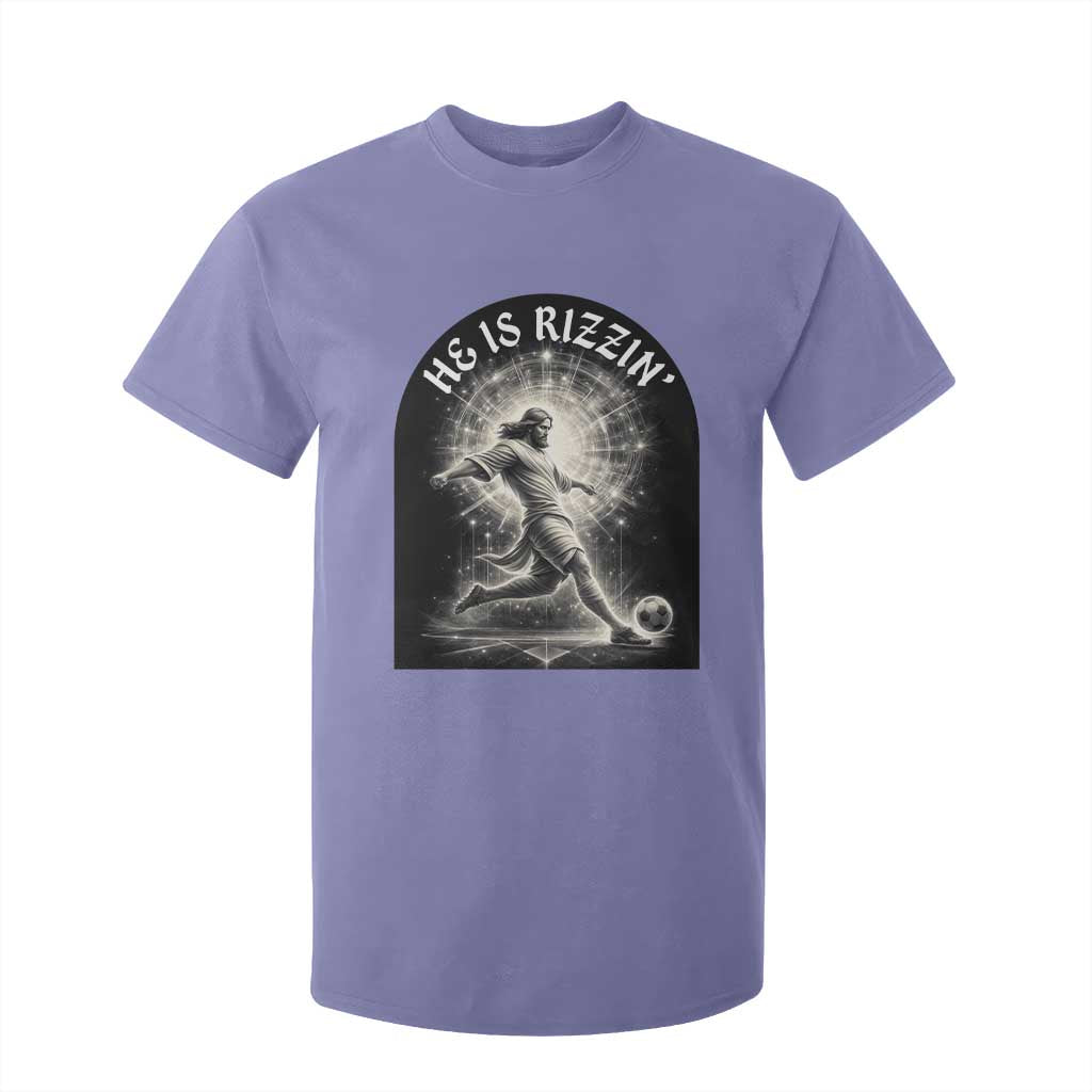 He Is Rizzin T Shirt For Kid Funny Christian Faith Soccer Player Gift TS12 Violet Print Your Wear