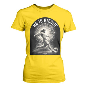 He Is Rizzin T Shirt For Women Funny Christian Faith Soccer Player Gift TS12 Daisy Print Your Wear