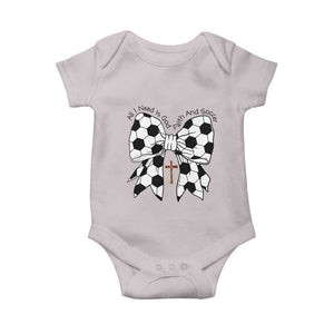 All I Need Is God Faith And Soccer Baby Onesie Christian Gift TS12 Ice Gray Print Your Wear