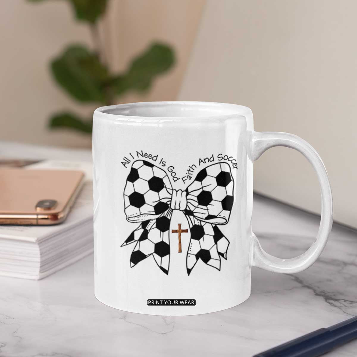 All I Need Is God Faith And Soccer Coffee Mug Christian Gift TS12 Print Your Wear