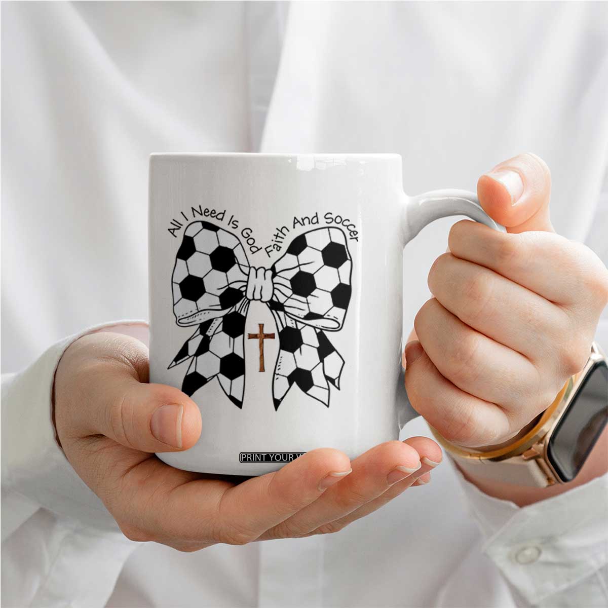 All I Need Is God Faith And Soccer Coffee Mug Christian Gift TS12 Print Your Wear