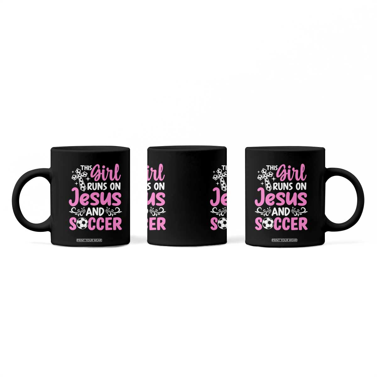 This Girl Runs On Jesus And Soccer Coffee Mug Christian Soccer Mom TS12 Print Your Wear