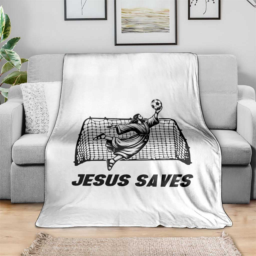 Jesus Saves Throw Blanket Funny Christian Soccer Goalie TS12 Print Your Wear