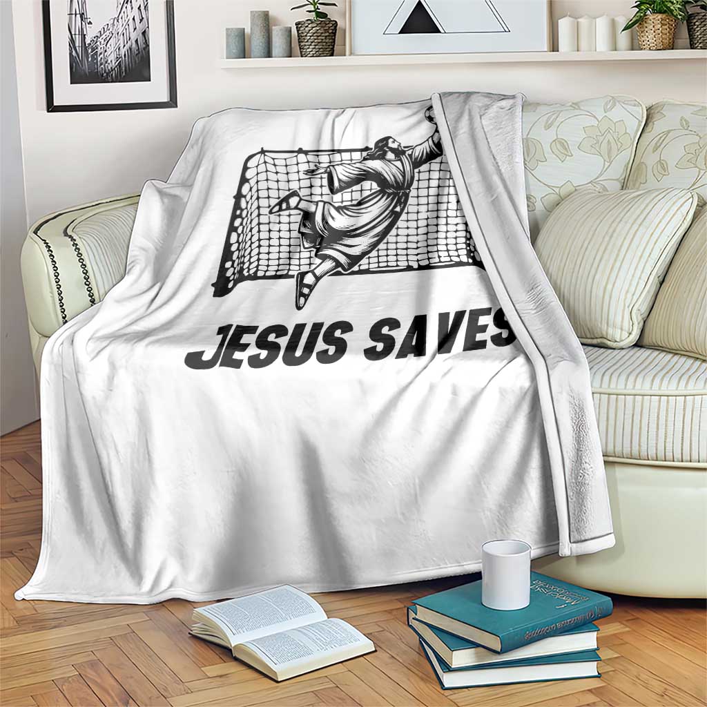 Jesus Saves Throw Blanket Funny Christian Soccer Goalie TS12 Print Your Wear
