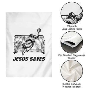 Jesus Saves Garden Flag Funny Christian Soccer Goalie TS12 Print Your Wear