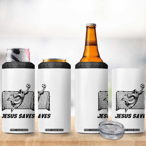 Jesus Saves 4 in 1 Can Cooler Tumbler Funny Christian Soccer Goalie TS12 Print Your Wear
