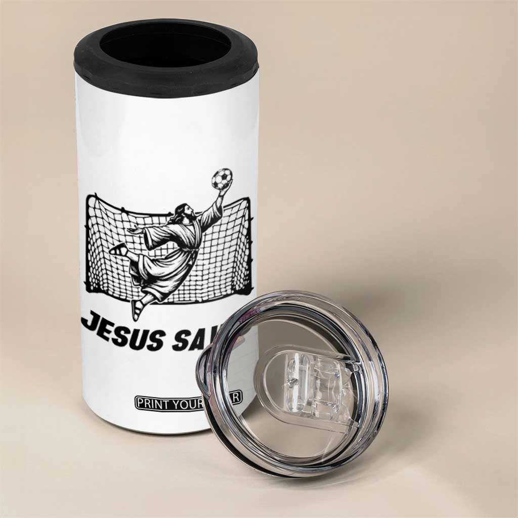 Jesus Saves 4 in 1 Can Cooler Tumbler Funny Christian Soccer Goalie TS12 Print Your Wear