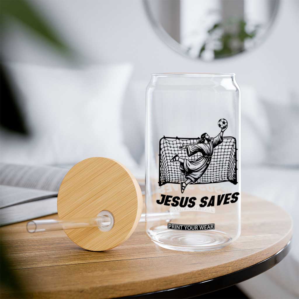 Jesus Saves Glass Can Funny Christian Soccer Goalie TS12 Print Your Wear