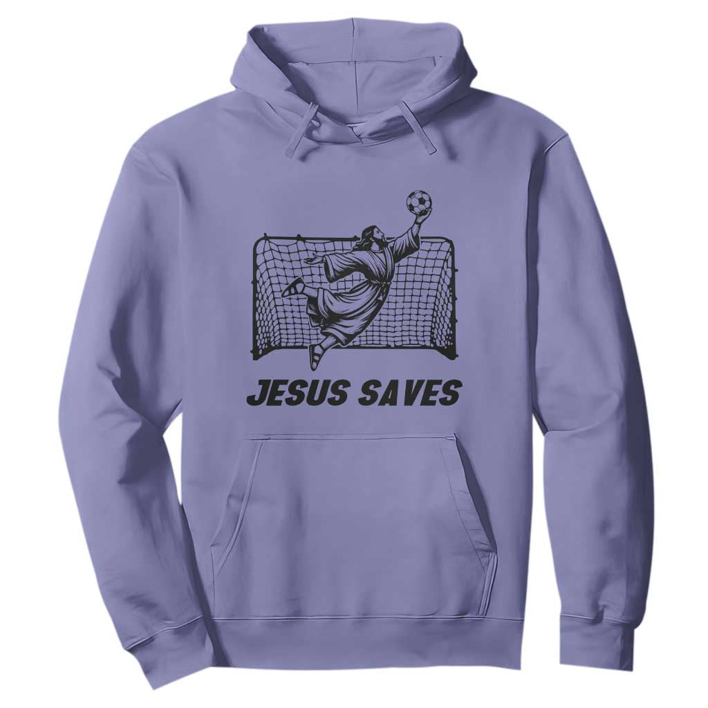 Jesus Saves Hoodie Funny Christian Soccer Goalie TS12 Violet Print Your Wear