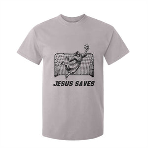 Jesus Saves T Shirt For Kid Funny Christian Soccer Goalie TS12 Ice Gray Print Your Wear