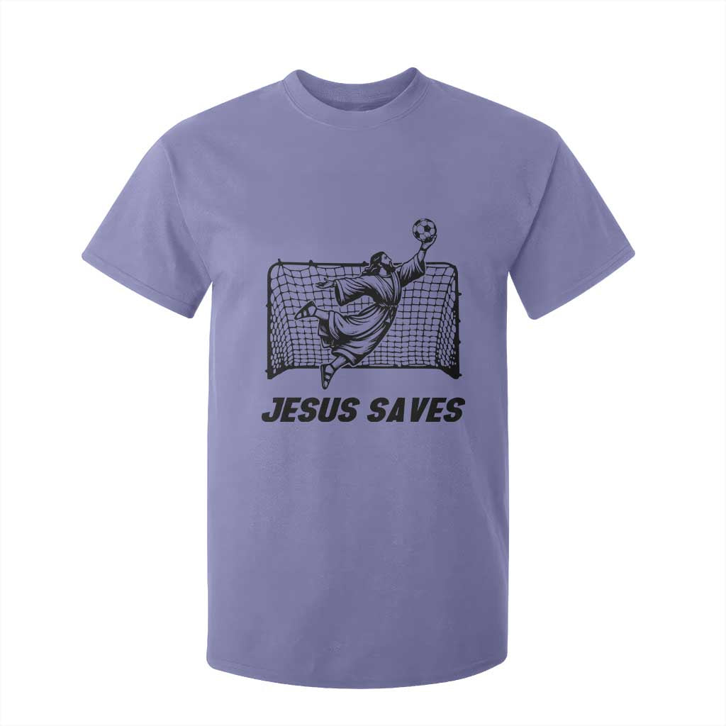 Jesus Saves T Shirt For Kid Funny Christian Soccer Goalie TS12 Violet Print Your Wear