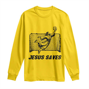 Jesus Saves Long Sleeve Shirt Funny Christian Soccer Goalie TS12 Daisy Print Your Wear