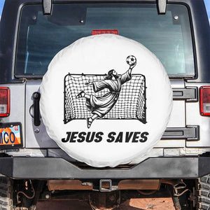 Jesus Saves Spare Tire Cover Funny Christian Soccer Goalie TS12 No hole White Print Your Wear