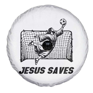 Jesus Saves Spare Tire Cover Funny Christian Soccer Goalie TS12 Print Your Wear