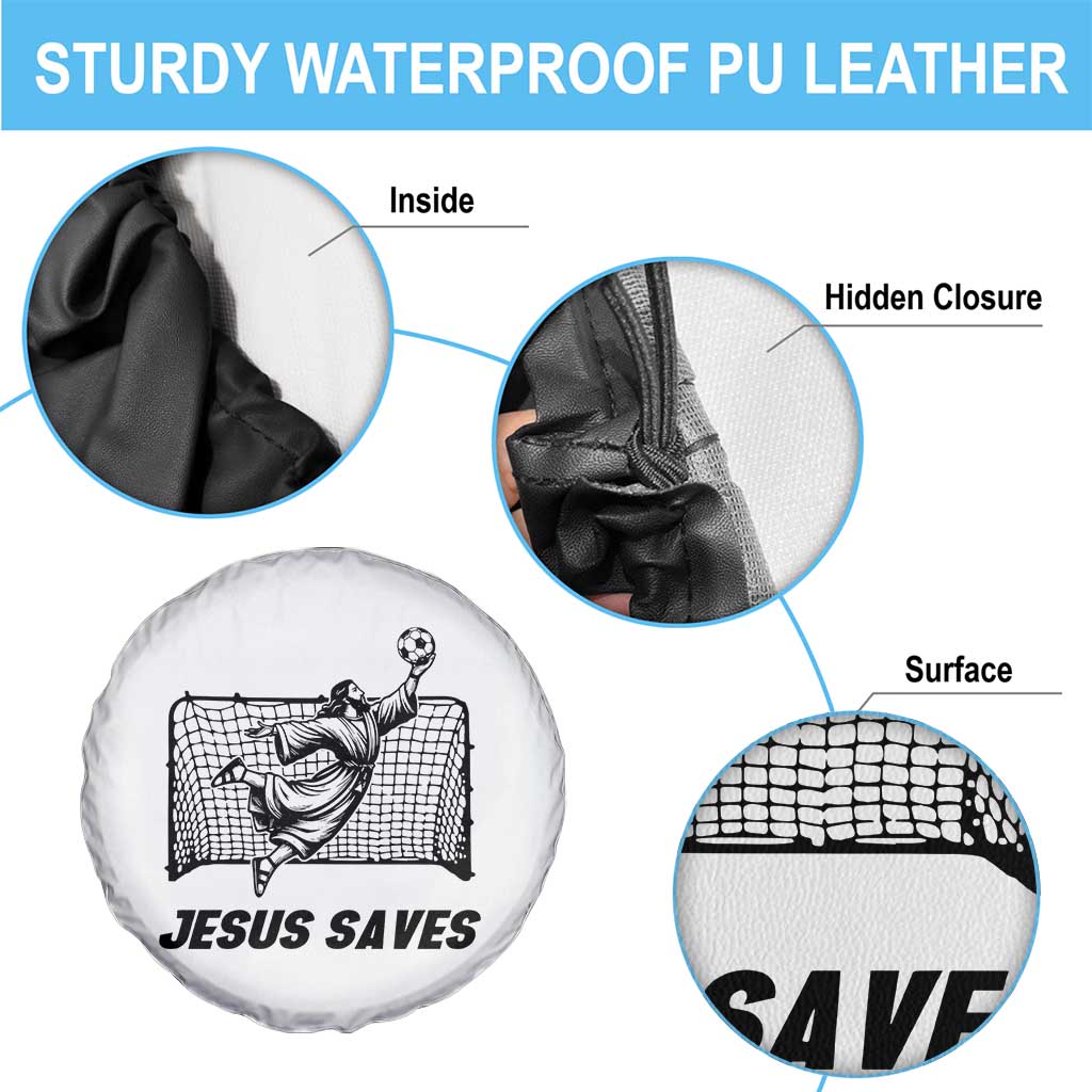 Jesus Saves Spare Tire Cover Funny Christian Soccer Goalie TS12 Print Your Wear