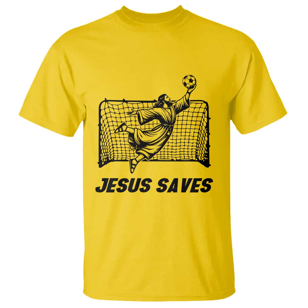Jesus Saves T Shirt Funny Christian Soccer Goalie TS12 Daisy Print Your Wear