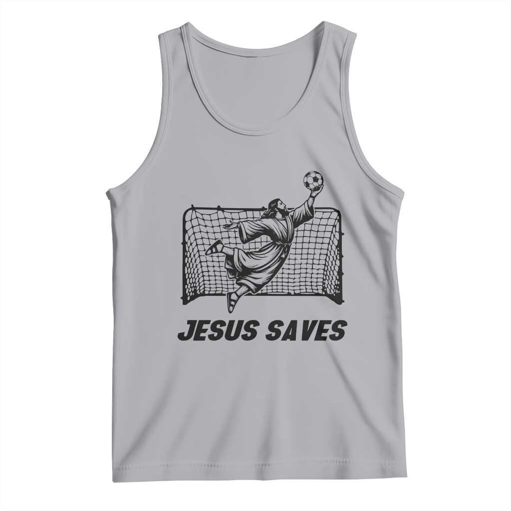 Jesus Saves Tank Top Funny Christian Soccer Goalie TS12 Athletic Heather Print Your Wear