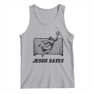 Jesus Saves Tank Top Funny Christian Soccer Goalie TS12 Athletic Heather Print Your Wear