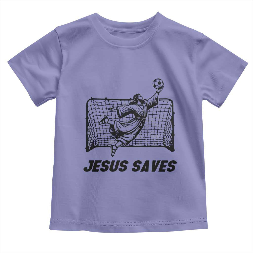 Jesus Saves Toddler T Shirt Funny Christian Soccer Goalie TS12 Violet Print Your Wear
