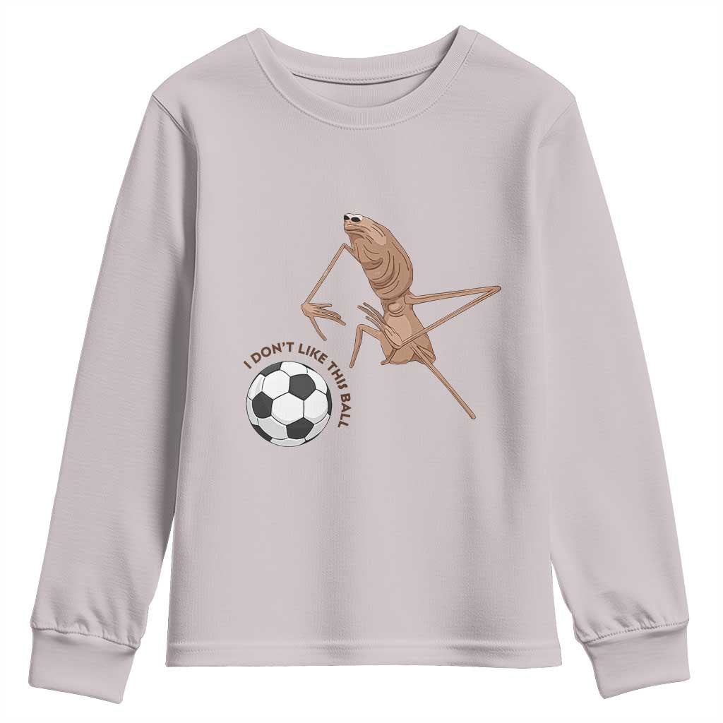 Funny Marcus The Worm Soccer Lover Youth Sweatshirt I Do Not Like This Ball TS12 Ice Gray Print Your Wear