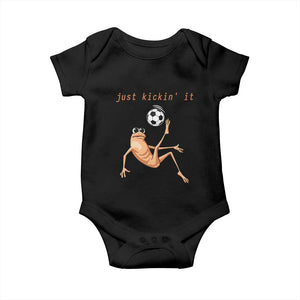 Funny Marcus The Worm Soccer Lover Baby Onesie Just Kickin It TS12 Black Print Your Wear