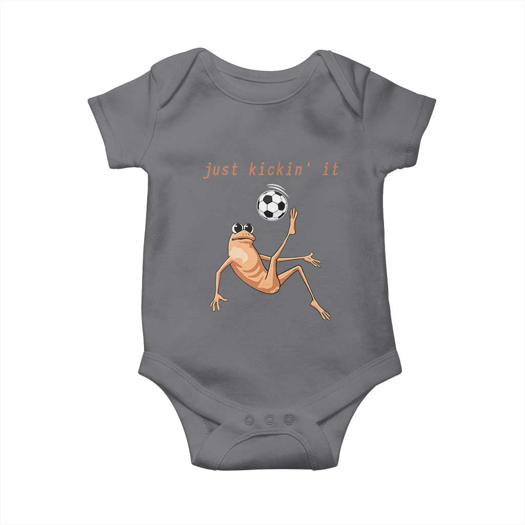 Funny Marcus The Worm Soccer Lover Baby Onesie Just Kickin It TS12 Charcoal Print Your Wear