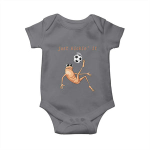 Funny Marcus The Worm Soccer Lover Baby Onesie Just Kickin It TS12 Charcoal Print Your Wear