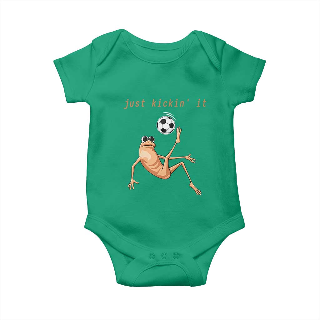 Funny Marcus The Worm Soccer Lover Baby Onesie Just Kickin It TS12 Irish Green Print Your Wear
