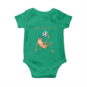 Funny Marcus The Worm Soccer Lover Baby Onesie Just Kickin It TS12 Irish Green Print Your Wear
