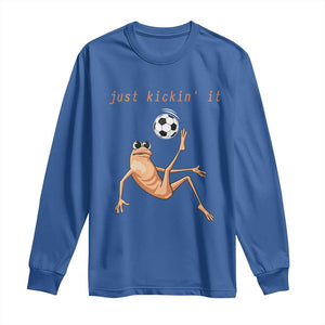 Funny Marcus The Worm Soccer Lover Long Sleeve Shirt Just Kickin It TS12 Royal Blue Print Your Wear