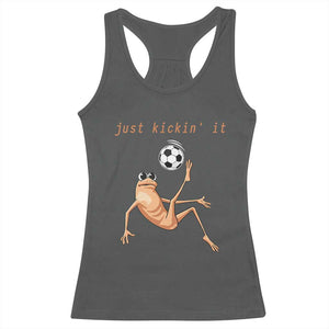 Funny Marcus The Worm Soccer Lover Racerback Tank Top Just Kickin It TS12 Dark Heather Print Your Wear