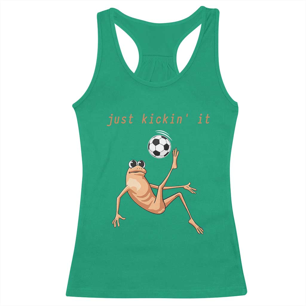 Funny Marcus The Worm Soccer Lover Racerback Tank Top Just Kickin It TS12 Irish Green Print Your Wear