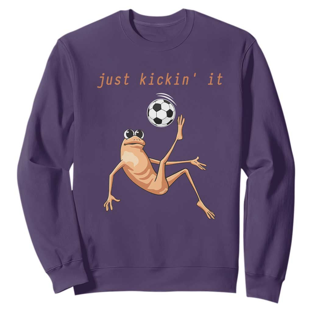 Funny Marcus The Worm Soccer Lover Sweatshirt Just Kickin It TS12 Purple Print Your Wear