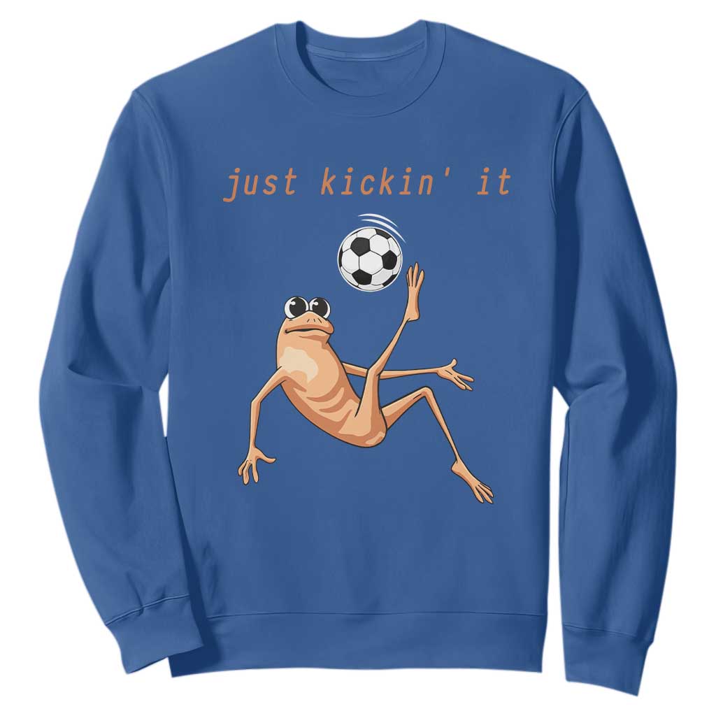 Funny Marcus The Worm Soccer Lover Sweatshirt Just Kickin It TS12 Royal Blue Print Your Wear