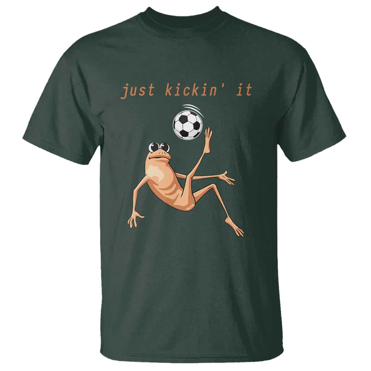 Funny Marcus The Worm Soccer Lover T Shirt Just Kickin It TS12 Dark Forest Green Print Your Wear