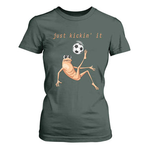 Funny Marcus The Worm Soccer Lover T Shirt For Women Just Kickin It TS12 Dark Forest Green Print Your Wear