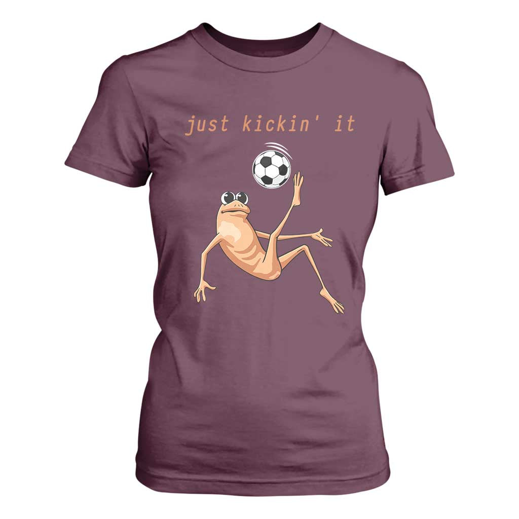 Funny Marcus The Worm Soccer Lover T Shirt For Women Just Kickin It TS12 Maroon Print Your Wear