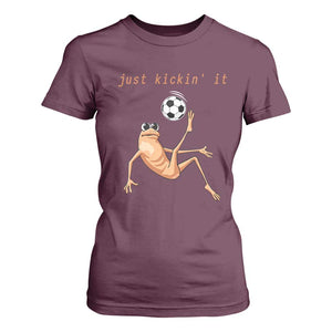 Funny Marcus The Worm Soccer Lover T Shirt For Women Just Kickin It TS12 Maroon Print Your Wear