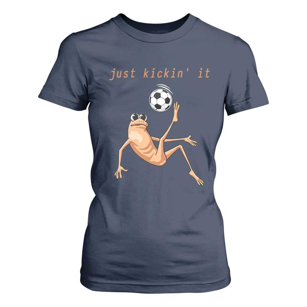 Funny Marcus The Worm Soccer Lover T Shirt For Women Just Kickin It TS12 Navy Print Your Wear