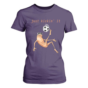 Funny Marcus The Worm Soccer Lover T Shirt For Women Just Kickin It TS12 Purple Print Your Wear