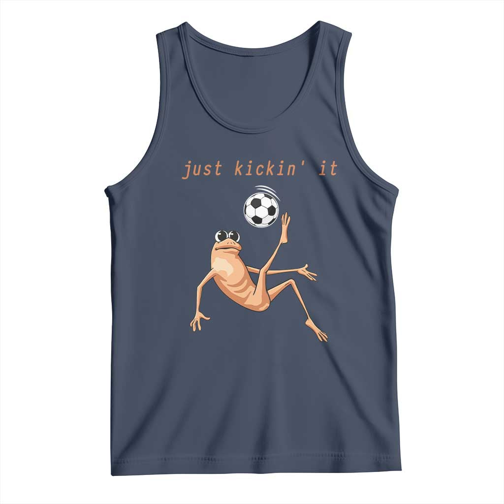 Funny Marcus The Worm Soccer Lover Tank Top Just Kickin It TS12 Navy Print Your Wear