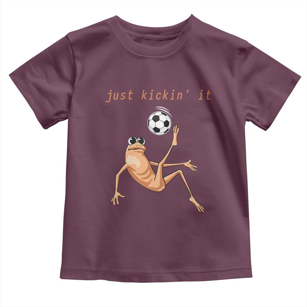Funny Marcus The Worm Soccer Lover Toddler T Shirt Just Kickin It TS12 Maroon Print Your Wear
