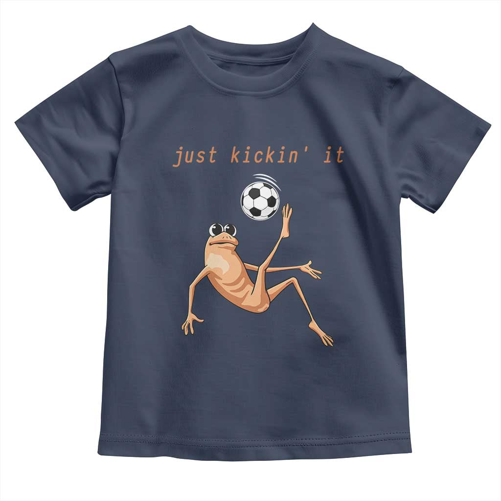 Funny Marcus The Worm Soccer Lover Toddler T Shirt Just Kickin It TS12 Navy Print Your Wear