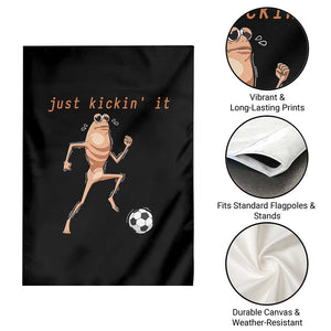 Just Kickin It Garden Flag Funny Marcus The Worm Soccer Meme TS12 Print Your Wear