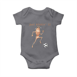 Just Kickin It Baby Onesie Funny Marcus The Worm Soccer Meme TS12 Charcoal Print Your Wear
